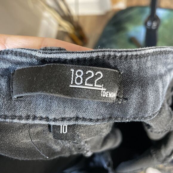1822 Denim Jeans Women's 10 Black Dark Wash Mid Rise Skinny Jeans - Picture 10 of 10
